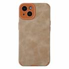 For iPhone 14 Plus TPU Leather Phone Case(Brown) - 1