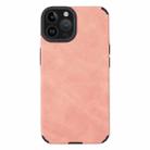 For iPhone 12 Pro Max TPU Leather Phone Case(Pink) - 1