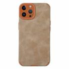 For iPhone 12 Pro Max TPU Leather Phone Case(Brown) - 1