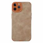 For iPhone 11 Pro Max TPU Leather Phone Case(Brown) - 1