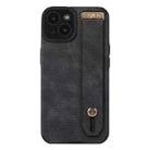 For iPhone 14 Wrist Strap TPU Leather Phone Case(Black) - 1