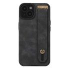 For iPhone 14 Plus Wrist Strap TPU Leather Phone Case(Black) - 1