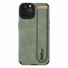 For iPhone 14 Pro Max Wrist Strap TPU Leather Phone Case(Green) - 1