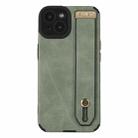 For iPhone 13 Wrist Strap TPU Leather Phone Case(Green) - 1