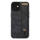 For iPhone 12 Wrist Strap TPU Leather Phone Case(Black) - 1