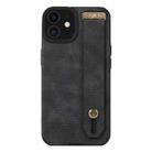 For iPhone 11 Wrist Strap TPU Leather Phone Case(Black) - 1