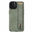 For iPhone 11 Pro Max Wrist Strap TPU Leather Phone Case(Green) - 1