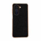 For Huawei nova 10 Genuine Leather Luolai Series Nano Plating Phone Case(Black) - 1