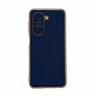 For Huawei nova 10 Genuine Leather Luolai Series Nano Plating Phone Case(Dark Blue) - 1