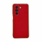 For Huawei nova 10 Pro Genuine Leather Luolai Series Nano Plating Phone Case(Red) - 1