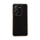 For vivo S15 5G Genuine Leather Luolai Series Nano Plating Phone Case(Black) - 1