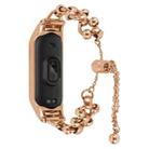 For Xiaomi Mi Band 5 / 6 Bead Steel Chain Metal Watch Band(Rose Gold) - 1