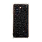 For Huawei nova 10 Pro Genuine Leather Ostrich Texture Nano Plating Phone Case(Black) - 1