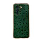 For Huawei nova 10 Pro Genuine Leather Ostrich Texture Nano Plating Phone Case(Green) - 1