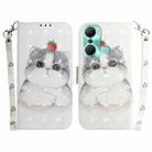 For Infinix Hot 12 Pro 3D Colored Horizontal Flip Leather Phone Case(Cute Cat) - 1