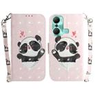For Infinix Hot 12 Pro 3D Colored Horizontal Flip Leather Phone Case(Heart Panda) - 1