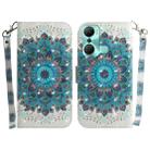 For Infinix Hot 12 Pro 3D Colored Horizontal Flip Leather Phone Case(Peacock Wreath) - 1