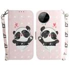 For Infinix Note 12 Pro 4G 3D Colored Horizontal Flip Leather Phone Case(Heart Panda) - 1