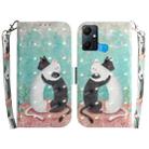 For Infinix Smart 6 Plus 3D Colored Horizontal Flip Leather Phone Case(Black White Cat) - 1