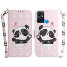 For Infinix Smart 6 Plus 3D Colored Horizontal Flip Leather Phone Case(Heart Panda) - 1