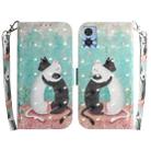 For Motorola Moto E22/E22i 3D Colored Horizontal Flip Leather Phone Case(Black White Cat) - 1