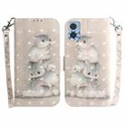 For Motorola Moto E22/E22i 3D Colored Horizontal Flip Leather Phone Case(Squirrels) - 1