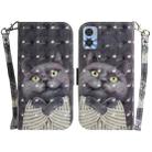 For Motorola Moto E22/E22i 3D Colored Horizontal Flip Leather Phone Case(Hug Cat) - 1