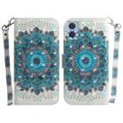 For Motorola Moto E22/E22i 3D Colored Horizontal Flip Leather Phone Case(Peacock Wreath) - 1