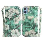 For Motorola Moto E22/E22i 3D Colored Horizontal Flip Leather Phone Case(Watercolor Flower) - 1