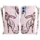 For Motorola Moto E22/E22i 3D Colored Horizontal Flip Leather Phone Case(Butterfly High-heeled) - 1