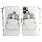 For Realme 9i 5G 3D Colored Horizontal Flip Leather Phone Case(Cute Cat) - 1