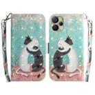 For Realme 9i 5G 3D Colored Horizontal Flip Leather Phone Case(Black White Cat) - 1