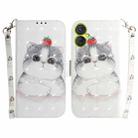 For Tecno Camon 19 Neo 3D Colored Horizontal Flip Leather Phone Case(Cute Cat) - 1