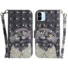 For Xiaomi Redmi A1 3D Colored Horizontal Flip Leather Phone Case(Hug Cat) - 1