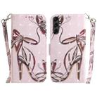 For Samsung Galaxy A14 5G 3D Colored Horizontal Flip Leather Phone Case(Butterfly High-heeled) - 1