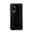 For Hono 70 Genuine Leather Weilai Series Nano Plating Phone Case(Black) - 1