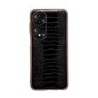 For Honor 70 Pro Genuine Leather Weilai Series Nano Plating Phone Case(Black) - 1