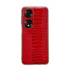 For Honor 70 Pro Genuine Leather Weilai Series Nano Plating Phone Case(Red) - 1