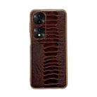 For Honor 70 Pro Genuine Leather Weilai Series Nano Plating Phone Case(Coffee) - 1