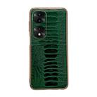 For Honor 70 Pro Genuine Leather Weilai Series Nano Plating Phone Case(Green) - 1