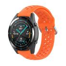 For Huawei Watch GT 46mm / 42mm / GT2 46mm 22mm Clasp Solid Color Sport Watch Band(Orange) - 1