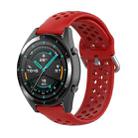 For Huawei Watch GT 46mm / 42mm / GT2 46mm 22mm Clasp Solid Color Sport Watch Band(Red) - 1