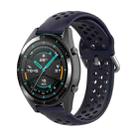 For Huawei Watch GT 46mm / 42mm / GT2 46mm 22mm Clasp Solid Color Sport Watch Band(Dark Blue) - 1