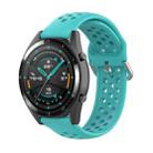 For Huawei Watch GT 46mm / 42mm / GT2 46mm 22mm Clasp Solid Color Sport Watch Band(Mint Green) - 1