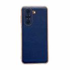 For Huawei nova 10 Genuine Leather Xiaoya Series Nano Plating Phone Case(Blue) - 1