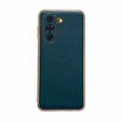 For Huawei nova 10 Genuine Leather Xiaoya Series Nano Plating Phone Case(Dark Green) - 1