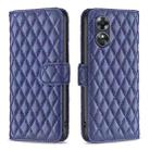 For OPPO A17 Diamond Lattice Wallet Leather Flip Phone Case(Blue) - 1