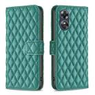 For OPPO A17 Diamond Lattice Wallet Leather Flip Phone Case(Green) - 1