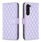 For Samsung Galaxy S23+ 5G Diamond Lattice Wallet Leather Flip Phone Case(Purple) - 1