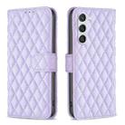 For Samsung Galaxy S23 5G Diamond Lattice Wallet Leather Flip Phone Case(Purple) - 1